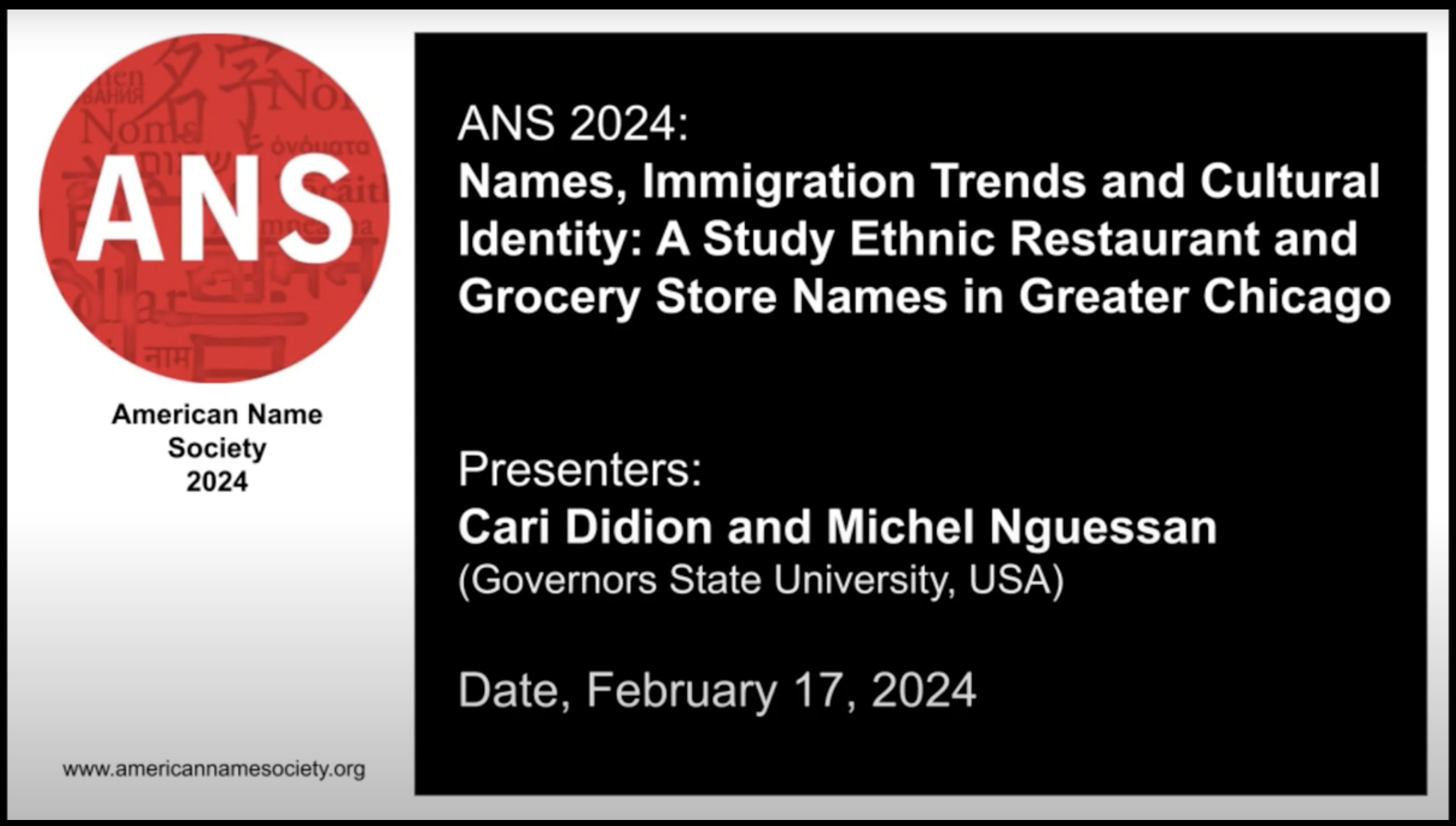 American Name Society - promoting the study of names and naming.